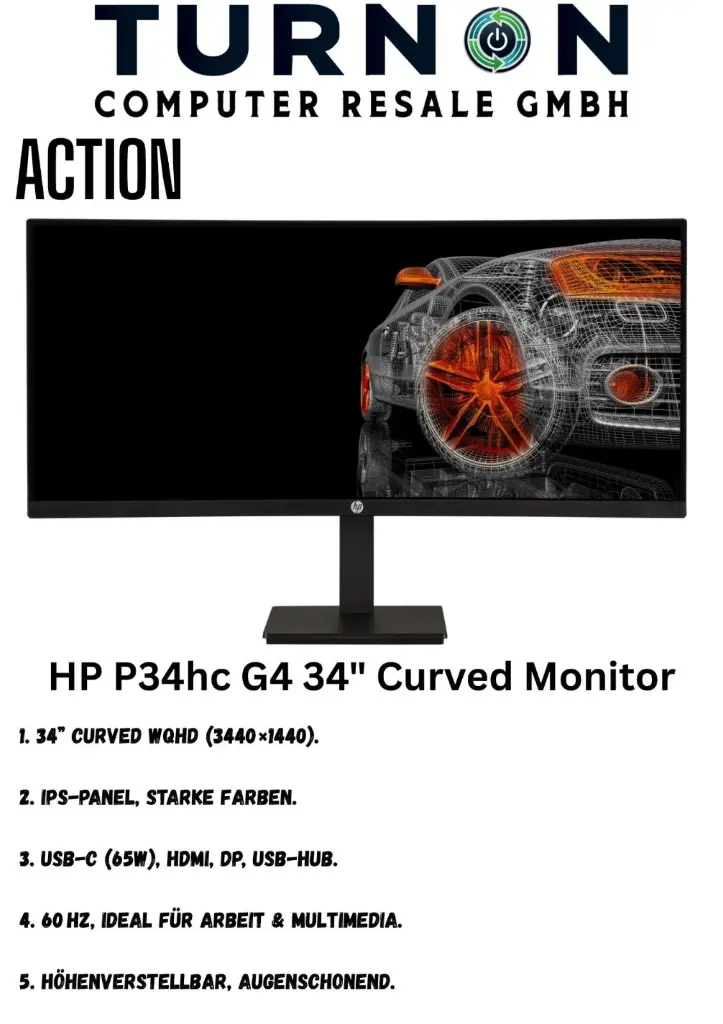 HP P34HC G4 WQHD CURVED 34 Inch