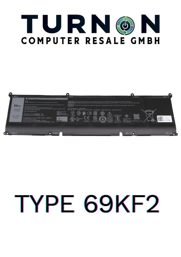 Neuer Original Akku 69KF2 86Wh 11.4V für Dell XPS 15, Precision 5550/5560/5570, Alienware M15/M17, G15/G7 & Inspiron 16 Plus