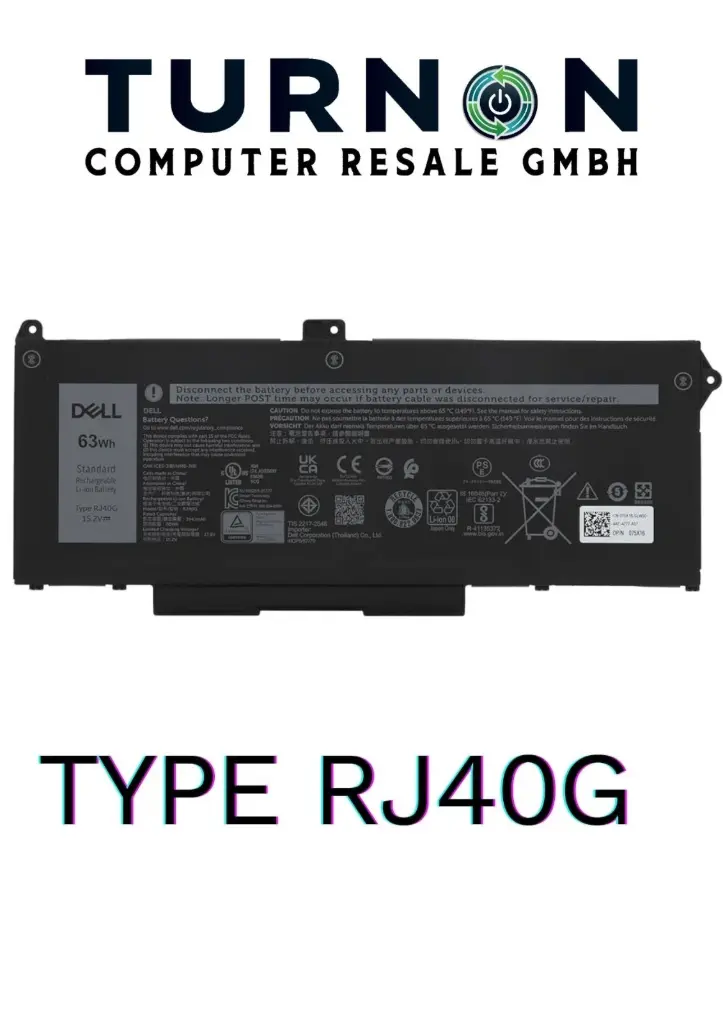 Neuer Original Akku RJ40G 63Wh 15.2V für Dell Latitude 5420 5520 & Precision 3560