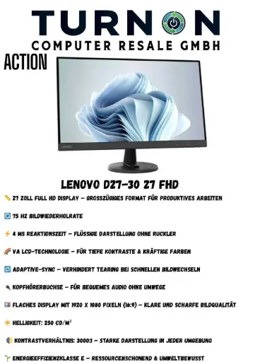 Lenovo D27-30 27 Zoll FHD Monitor