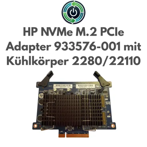 HP NVMe M.2 PCIe Adapter 933576-001 mit Kühlkörper 2280/22110